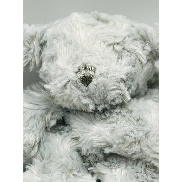 Blankets and Beyond Gray Rosette Puppy Dog Plush Lovey Baby Security Blanket - Picture 2 of 8